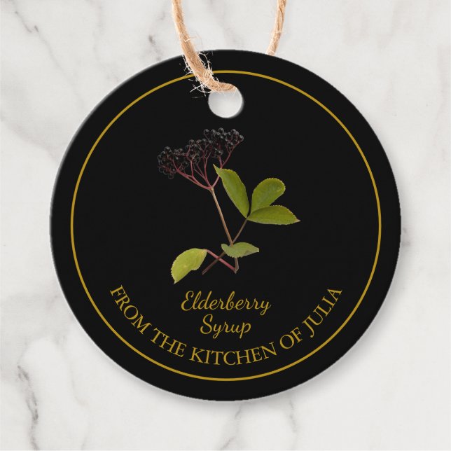Simple Homemade Elderberry Syrup Hang Tag Geschenkanhänger (Vorderseite)