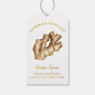 Simple Homemade Ginger Syrup Hang Tag l White Geschenkanhänger
