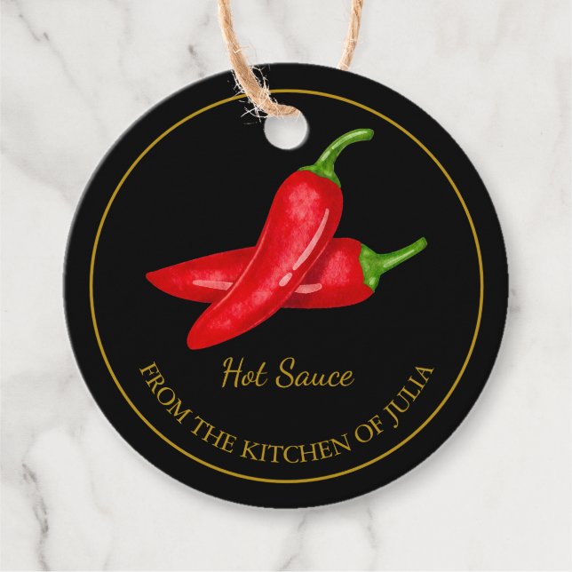 Simple Homemade Hot Chili Sauce Hang Tag Geschenkanhänger (Vorderseite)
