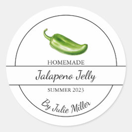 Simple Homemade Jalapeno Jelly Label Runder Aufkleber
