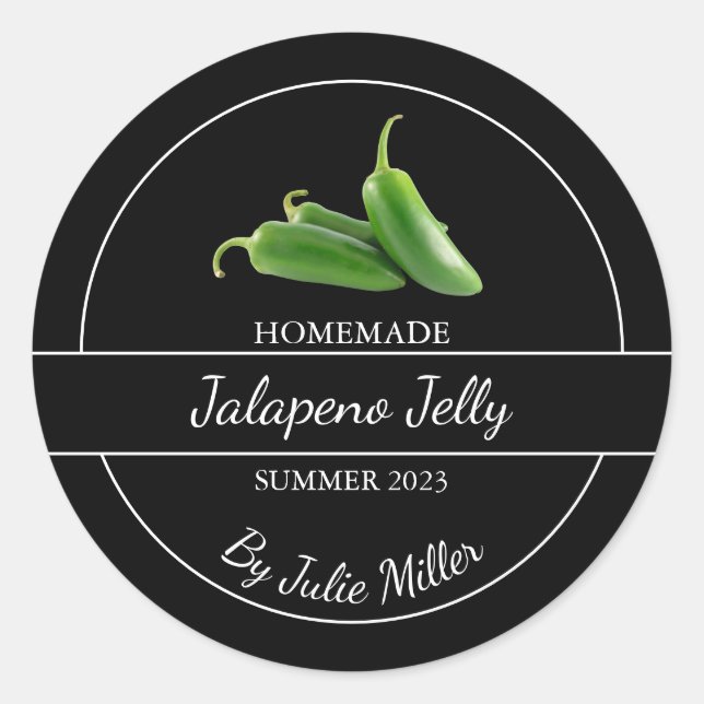 Simple Homemade Jalapeno Jelly Label Runder Aufkleber (Vorderseite)