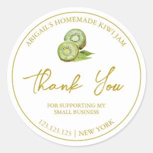 Simple Homemade Kiwi Danke Label Runder Aufkleber