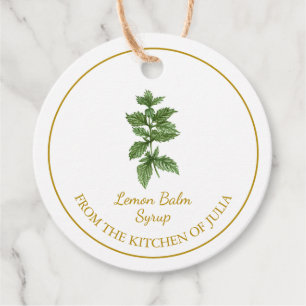 Simple Homemade Lemon Balm Syrup Hang Tag l White Geschenkanhänger