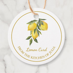 Simple Homemade Lemon Curd Hang Tag l White Geschenkanhänger