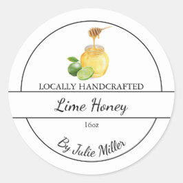 Simple Homemade Lime infused Honey Label Runder Aufkleber