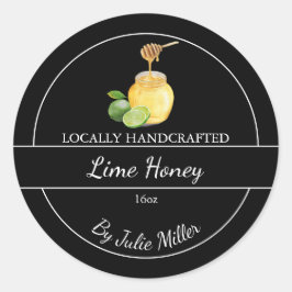 Simple Homemade Lime infused Honey Label Runder Aufkleber