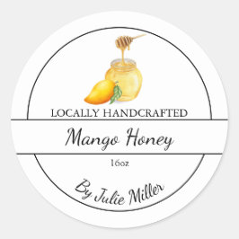 Simple Homemade Mango infused Honey Label Runder Aufkleber