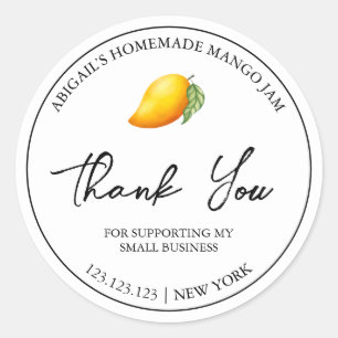 Simple Homemade Mango Jam Danke Label Runder Aufkleber