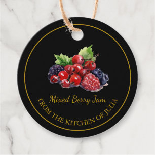 Simple Homemade Mixed Berry Jam Hang Tag   Schwarz Geschenkanhänger