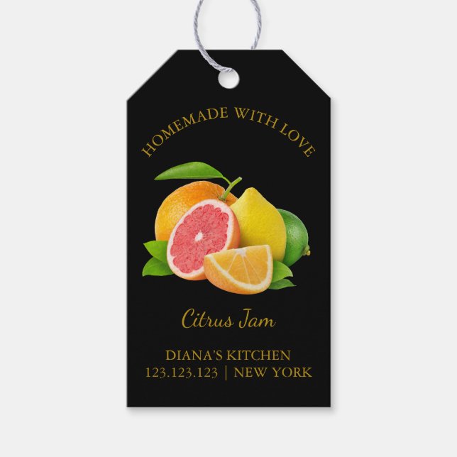 Simple Homemade Mixed Citrus Jam Hang Tag Geschenkanhänger (Vorderseite)