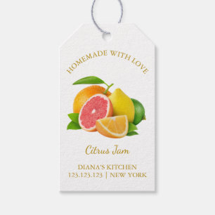 Simple Homemade Mixed Citrus Jam Hang Tag l White Geschenkanhänger