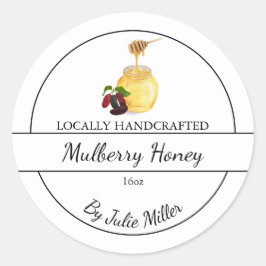 Simple Homemade Mulberry infused Honey Label Runder Aufkleber