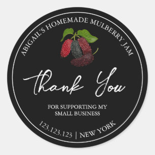 Simple Homemade Mulberry Jam Danke Label Runder Aufkleber