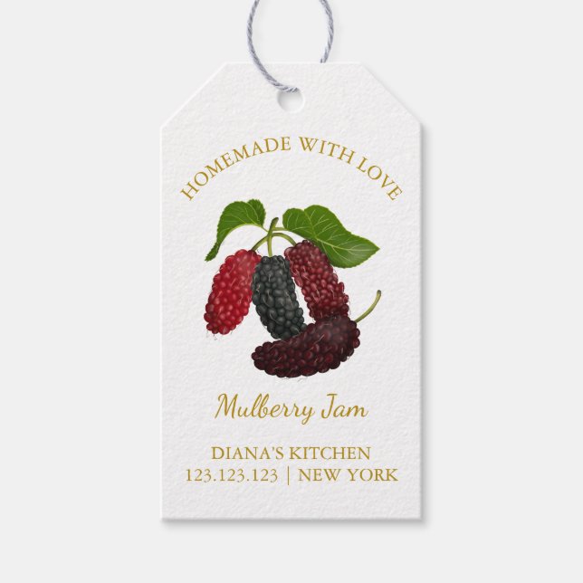 Simple Homemade Mulberry Jam Hang Tag l White Geschenkanhänger (Vorderseite)