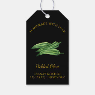 Simple Homemade Okra Pickle Hang Tag l Black Geschenkanhänger
