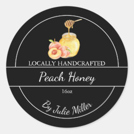 Simple Homemade Peach infused Honey Label Runder Aufkleber