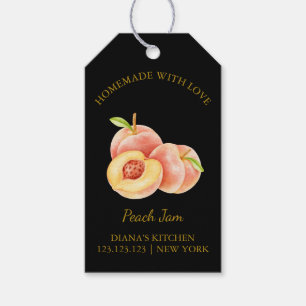 Simple Homemade Peach Jam Hang Tag l Black Geschenkanhänger