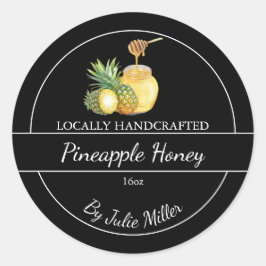 Simple Homemade Pineapple infused Honey Label Runder Aufkleber