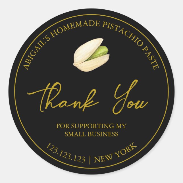 Simple Homemade Pistachio Paste Danke Label Runder Aufkleber (Vorderseite)