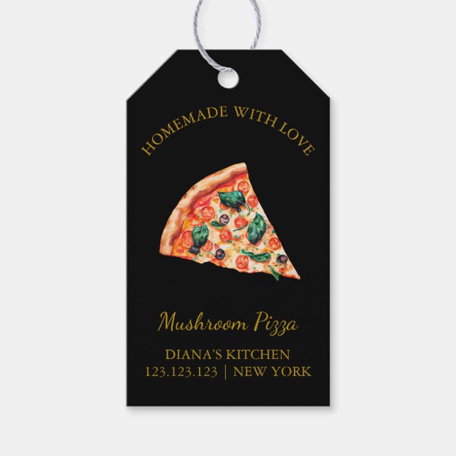 Simple Homemade Pizza Hang Tag l Black Geschenkanhänger (Vorderseite)