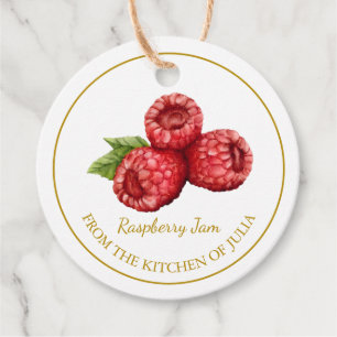 Simple Homemade Raspberry Jam Hang Tag l White Geschenkanhänger