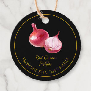 Simple Homemade Red Onion Pickles Hang Tag Geschenkanhänger