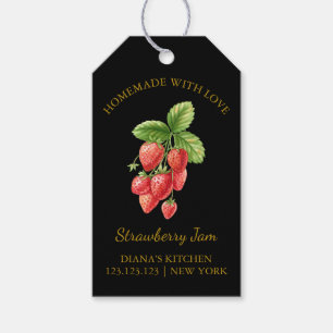 Simple Homemade Strawberry Jam Hang Tag l Black Geschenkanhänger