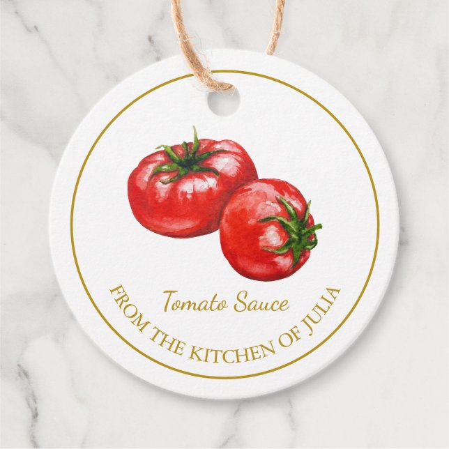 Simple Homemade Tomato Sauce Hang Tag Geschenkanhänger (Vorderseite)