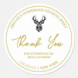 Simple Homemade Venison Jerky Danke Label Runder Aufkleber