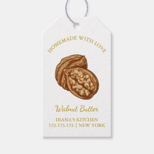 Simple Homemade Walnut Butter Hang Tag l White Geschenkanhänger