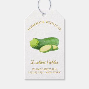 Simple Homemade Zucchini Pickle Hang Tag White Geschenkanhänger