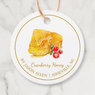 Simple Honeycomb Cranberry Infused Honey Hang Tag Geschenkanhänger