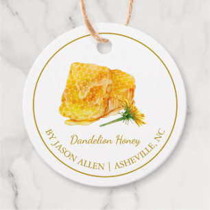 Simple Honeycomb Dandelion Infused Honey Hang Tag Geschenkanhänger
