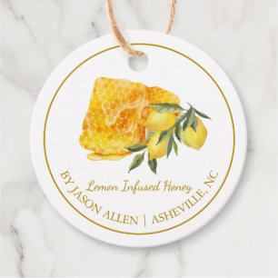 Simple Honeycomb Lemon Infused Honey Hang Tag Geschenkanhänger