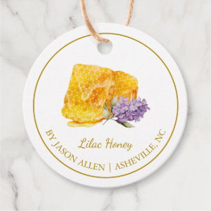 Simple Honeycomb Lilac Infused Honey Hang Tag Geschenkanhänger