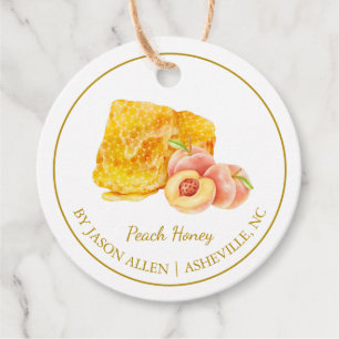Simple Honeycomb Peach Infused Honey Hang Tag Geschenkanhänger