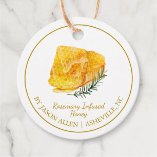 Simple Honeycomb Rosemary Infused Honey Hang Tag Geschenkanhänger