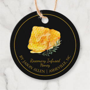 Simple Honeycomb Rosemary Infused Honey Hang Tag Geschenkanhänger