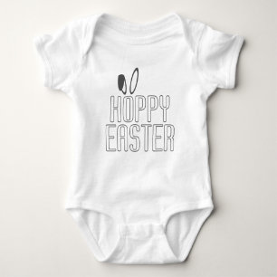 Simple Hoppy Oaster Pun Typografie   Bodysuit Baby Strampler