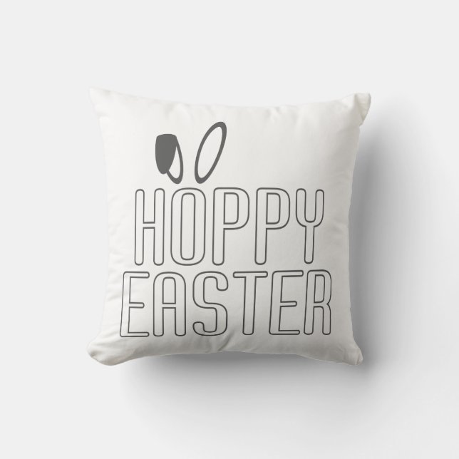 Simple Hoppy Oaster Pun Typografie | Dekokissen (Vorderseite)