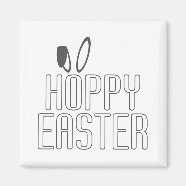 Simple Hoppy Oaster Pun Typografie | Magnet (Vorne)