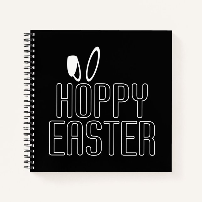 Simple Hoppy Oaster Pun Typografie | Notebook Notizbuch (Vorderseite)