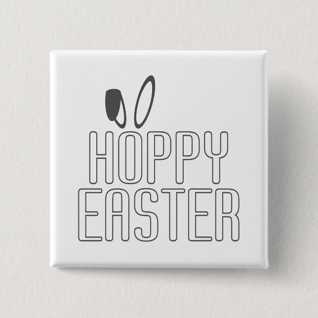 Simple Hoppy Oaster Pun Typografie | Schaltfläche  Button (Vorderseite)