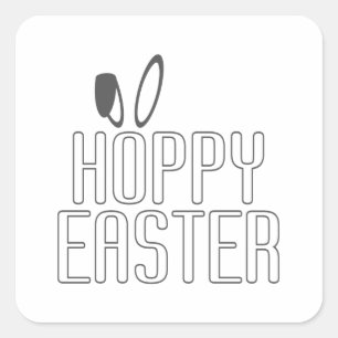 Simple Hoppy Oaster Pun Typografie   SIEGEL Quadratischer Aufkleber