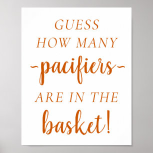 Simple How Many Fall Orange Guessing Game Poster