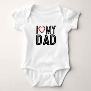 Simple I Heart Liebe Mein Vater Typografie  Kaross Baby Strampler