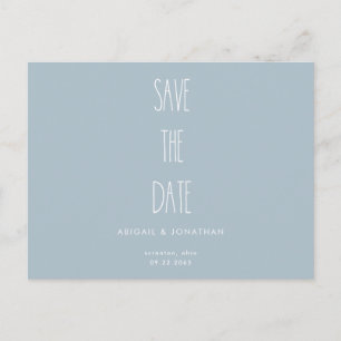 Simple Icy Blue Winter Wedding Save the Date Einladungspostkarte
