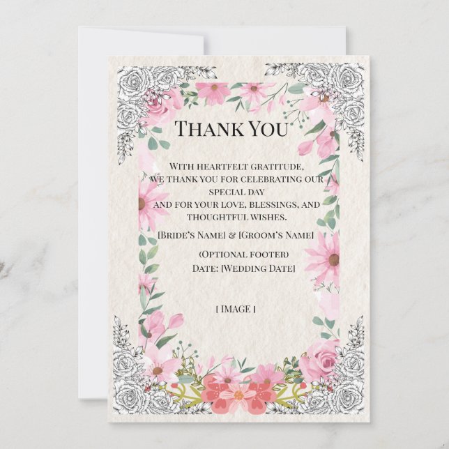 Simple Indian Wedding Thank You Card | Elegant  Dankeskarte (Vorderseite)