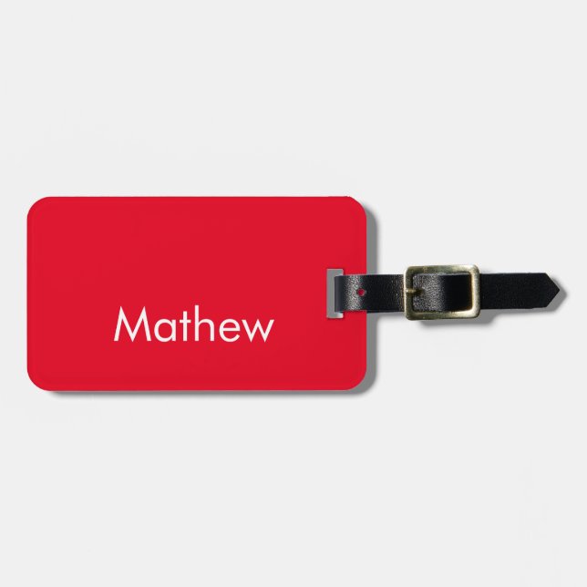 simple initial letter monogram add your name lett  gepäckanhänger (Vorderseite horizontal)