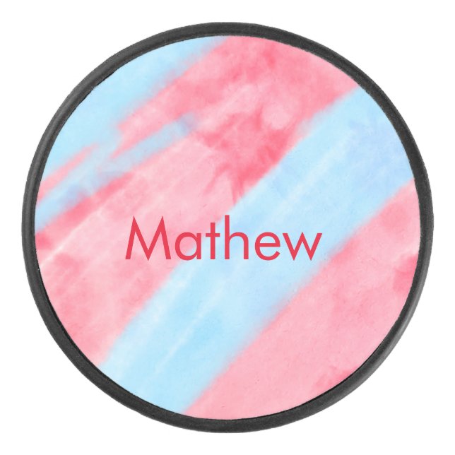 simple initial letter monogram add your name red b eishockey puck (Vorderseite)